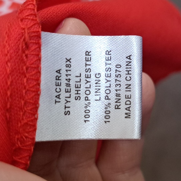 Tacera Red/White Elastic Waist Band Sleeveless Lined Dress. Size 3X NWOT - Picture 10 of 10